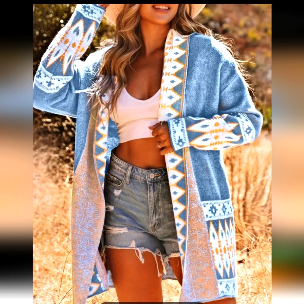 Aztec Print Cardigan. Size Small Left! Reduced!